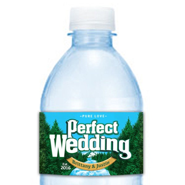 PERFECT WEDDING - (Poland Spring) Water Bottle Labels - Set of 12