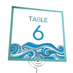 Ocean Waves Table No.s for Weddings, B&#39;nai Mitzvahs or Parties