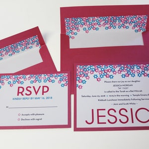 CONFETTI JEWISH STARS Mitzvah Invitation Set