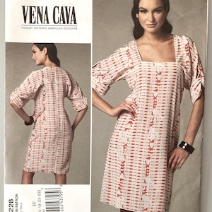 Vogue V1228 Vena Cava Design Kimono Sleeves Square Neck Dress Pattern 16-22 UC