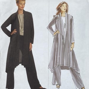 Vogue V1022 Issey Miyake Designer Duster Jacka Byxor Mönster L-XXL Oklippt '07