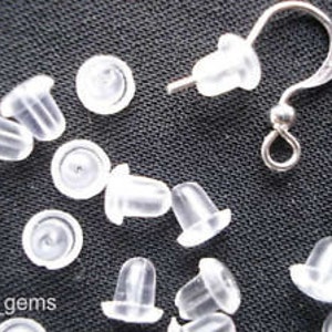 33-961 Clear Rubber Earring Backs, Wire Keeper - Rings & Things