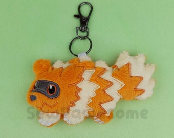 Shiny Zigzagoon Plush Keyring - Handmade