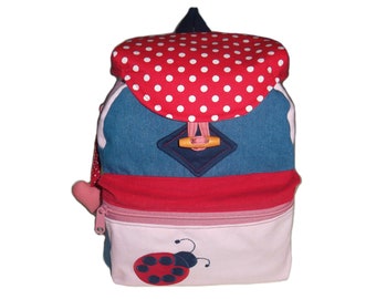 Kindergarten backpack children's backpack children's bag Red Point for girls