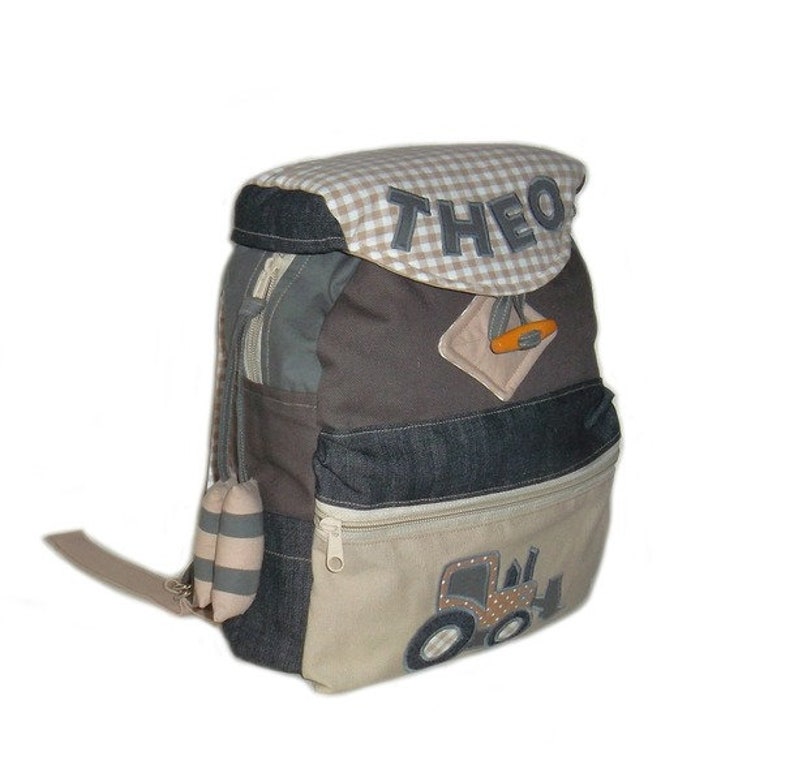 Children/'s backpackkindergarten backpack construction site with zipper
