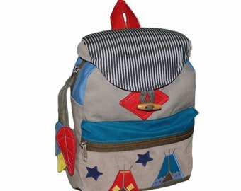 Children's backpack, kindergarten backpack, children's bag, tipi tent for boys