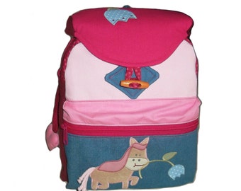 Kindergarten backpack children's backpack children's bag flower horse for girls