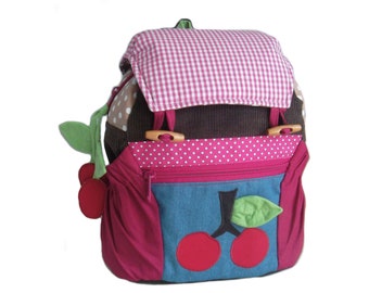 Children's backpack kindergarten backpack children's bag cherries for girls