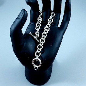 7&quot;  Vintage Sterling Silver Chain Bracelet  with Toggle Clasp - 20.8 grams - Excellent Condition