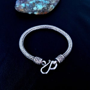 7&quot;  Vintage Sterling Silver Bali  Snake Chain Bracelet -  22.8 grams - Very Good Condition