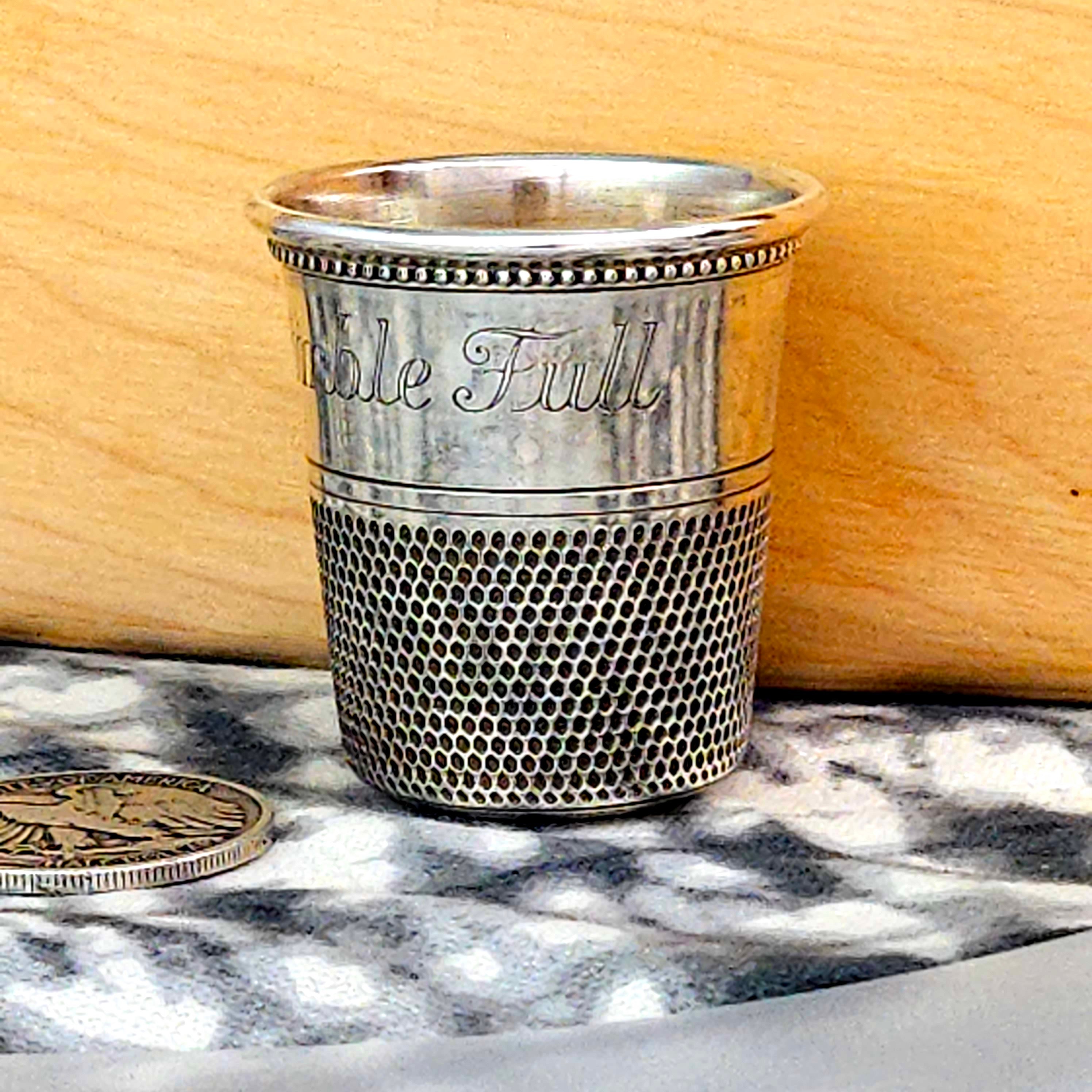 Vintage Sterling Silver Shot Glass - Barware - Excellent