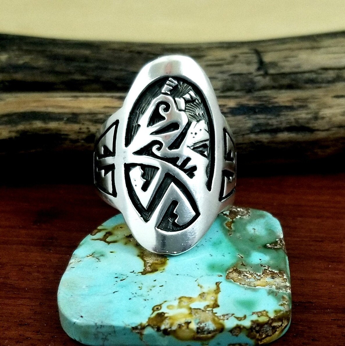 Size 10-1/4 Hopi Darren Silas Sterling Silver Kokopelli in - Etsy 日本