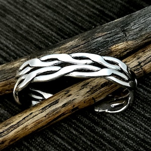 Sterling Silver Navajo Twisted Cable Rope Cuff Bracelet  - Excellent Condition 40.4 grams 6-1/4&quot;