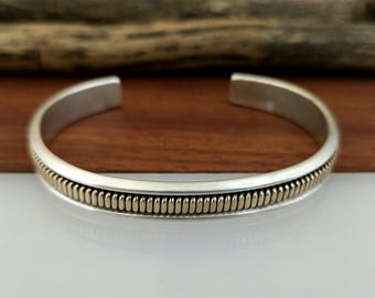 Navajo 12K GF Twisted Wire Cuff Sterling Silver Sz 6