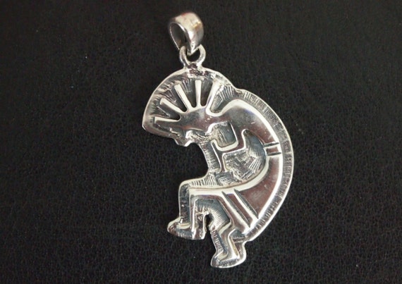 Sterling Silver Hopi Pendant and Bracelet - 33  g… - image 3