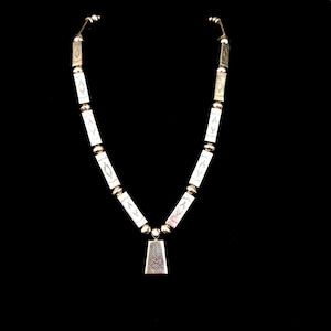 27&quot; Handmade Vintage Jessie Claw Navajo Sterling Silver Bead Necklace - 112 grams - Unusual