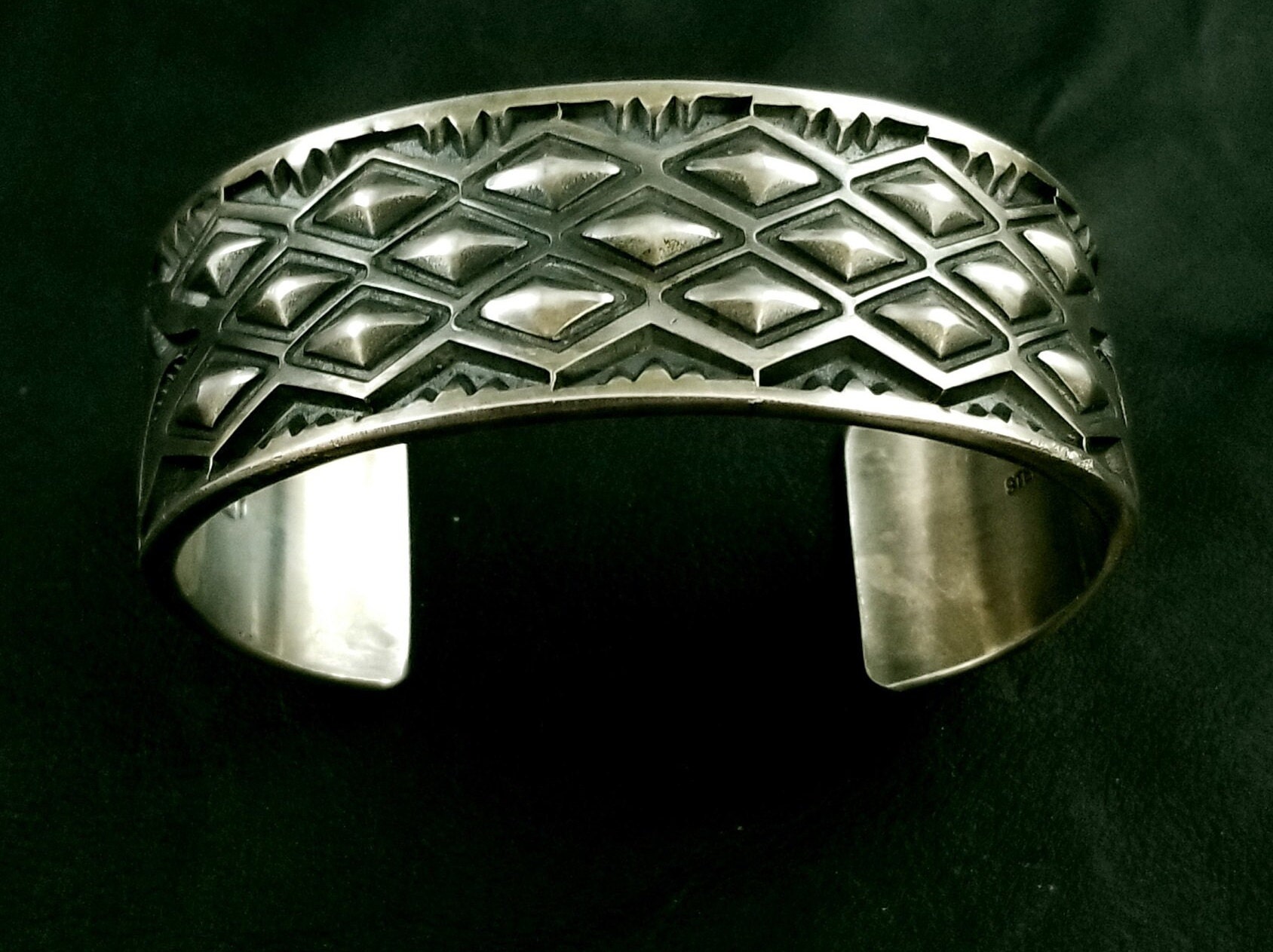 Fantastic Heavy Sterling Silver Navajo Cuff Bracelet by