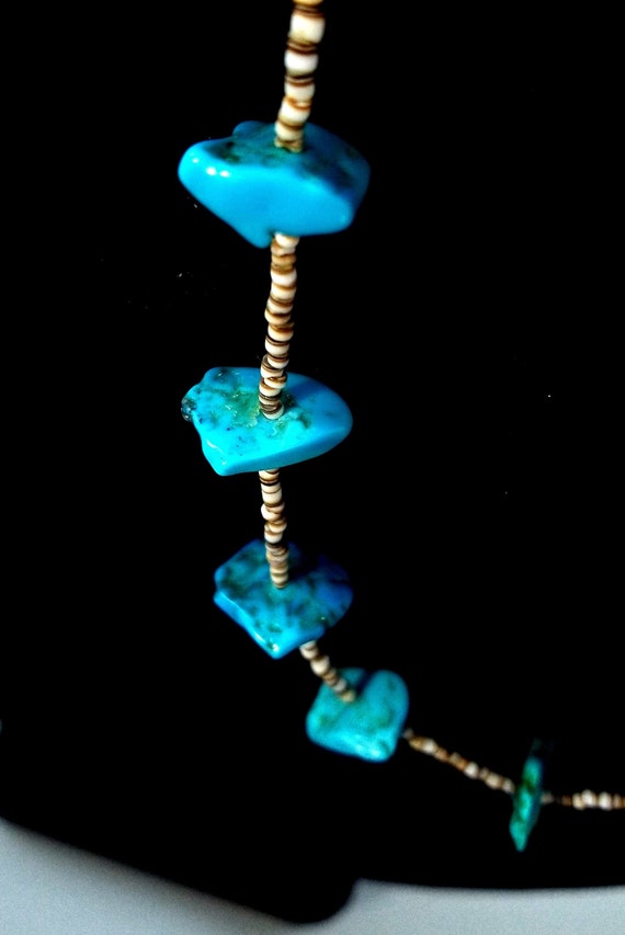 Vintage Navajo Necklace with Kingman Turquoise Nu… - image 3