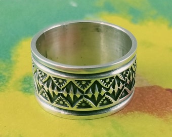 Hopi Terry Wadsworth overlay ring 18号 Hopi Terry Wadsworth overlay ring 18号