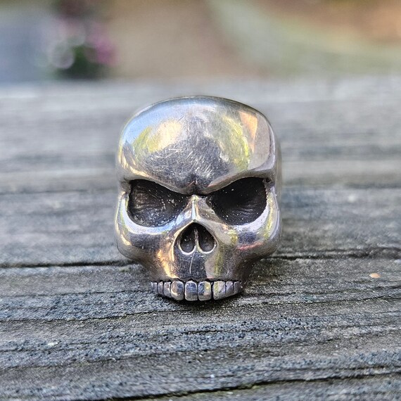 Iconic King Baby Studios Sterling Skull Ring - Very Good Condition