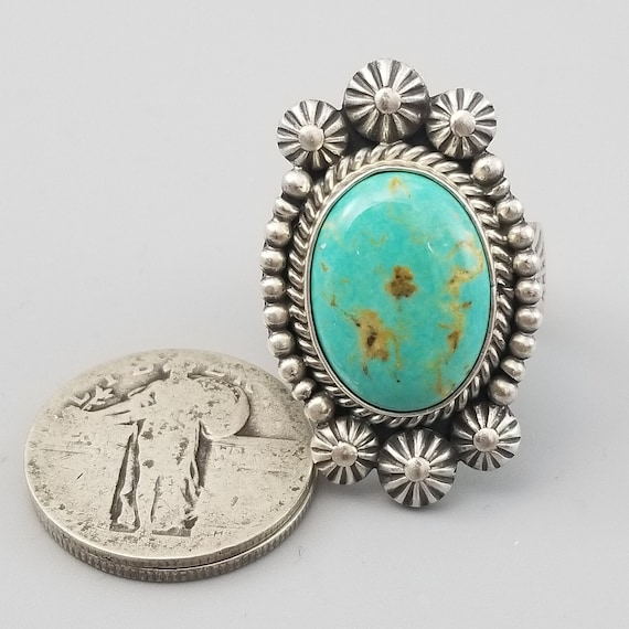 Marvelous Navajo Sterling Silver Coin Ring Native American Marvelous Navajo Sterling Silver Coin Ring Native American