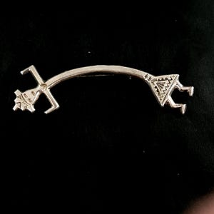 Large Vintage Felix Joe Navajo Kachina  Yei Sterling Silver Sand Cast Brooch Pin Pendant - Vintage  Condition - 10.9 grams