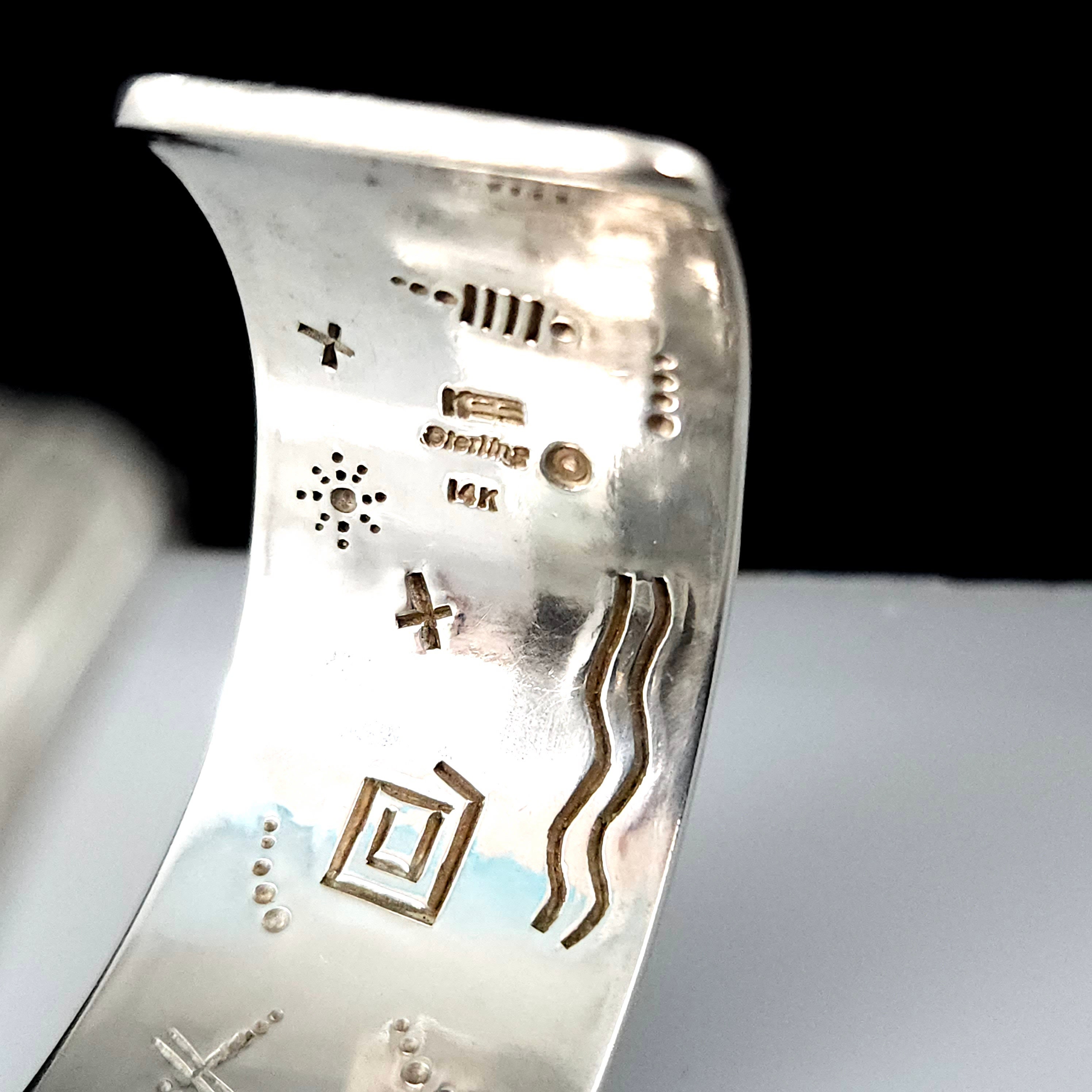 Kee Yazzie - Solid Sterling Silver and 14k Gold Navajo