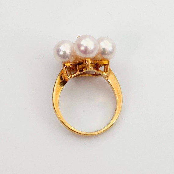 Vintage Mikimoto 18k Gold Pearl and DiamondCluste… - image 3