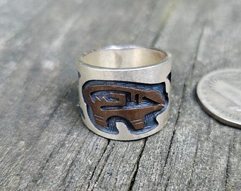 Fine Vintage Hopi Native American Sterling Silver Ring of Desert