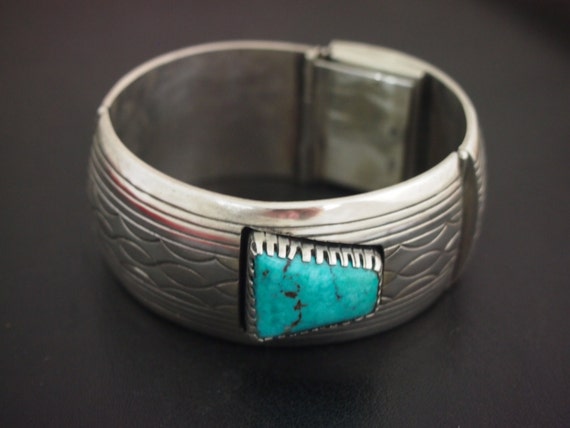 Native American Best Important Jean Dale Vintage Rare Turquoise Sterling Silver Bracelet Native American Best Important Jean Dale Vintage Rare Turquoise Sterling Silver Bracelet