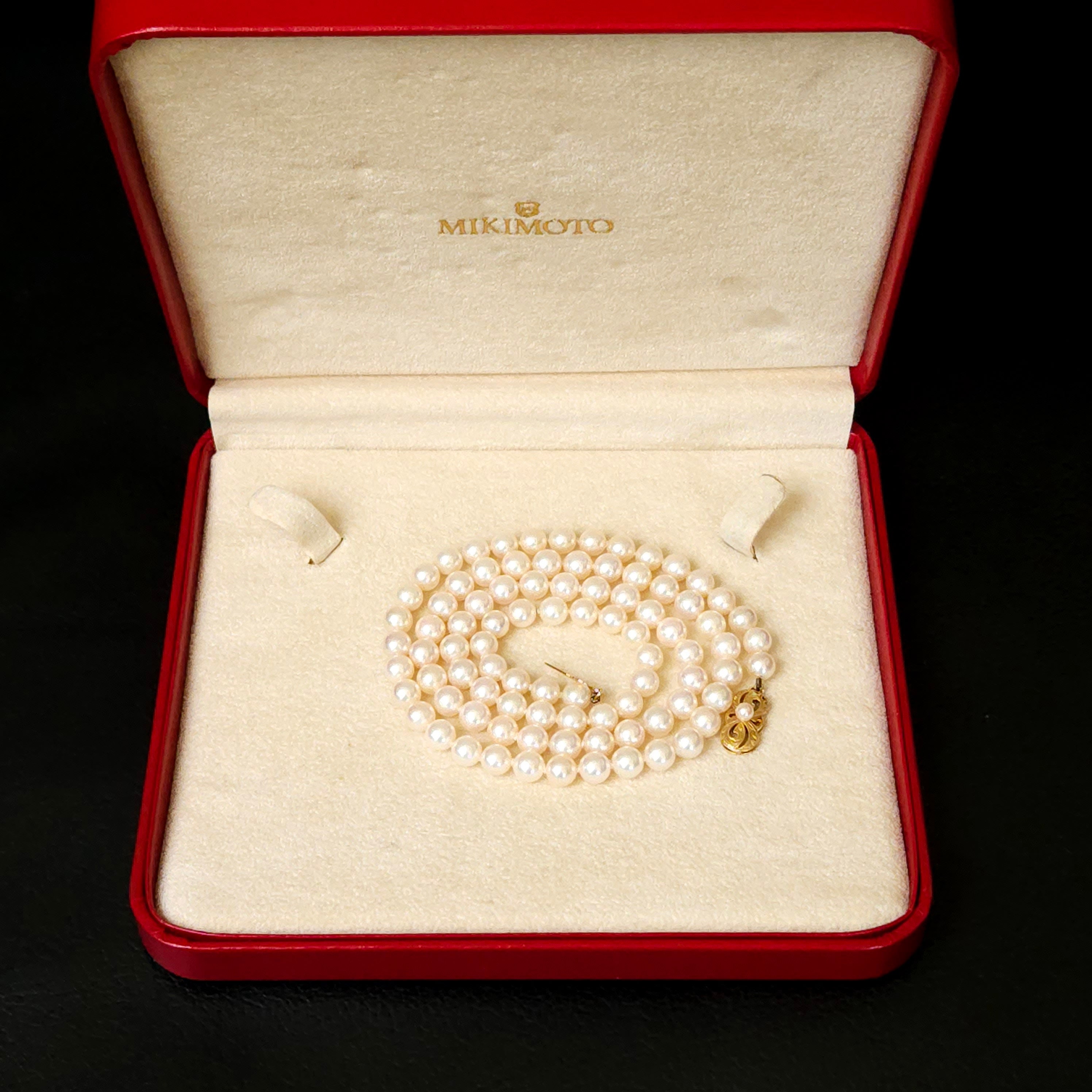AFFECT Pearl Necklace（6mm） 6mm Vintage Akoya Cultured Pearl Necklace Yellow Gold