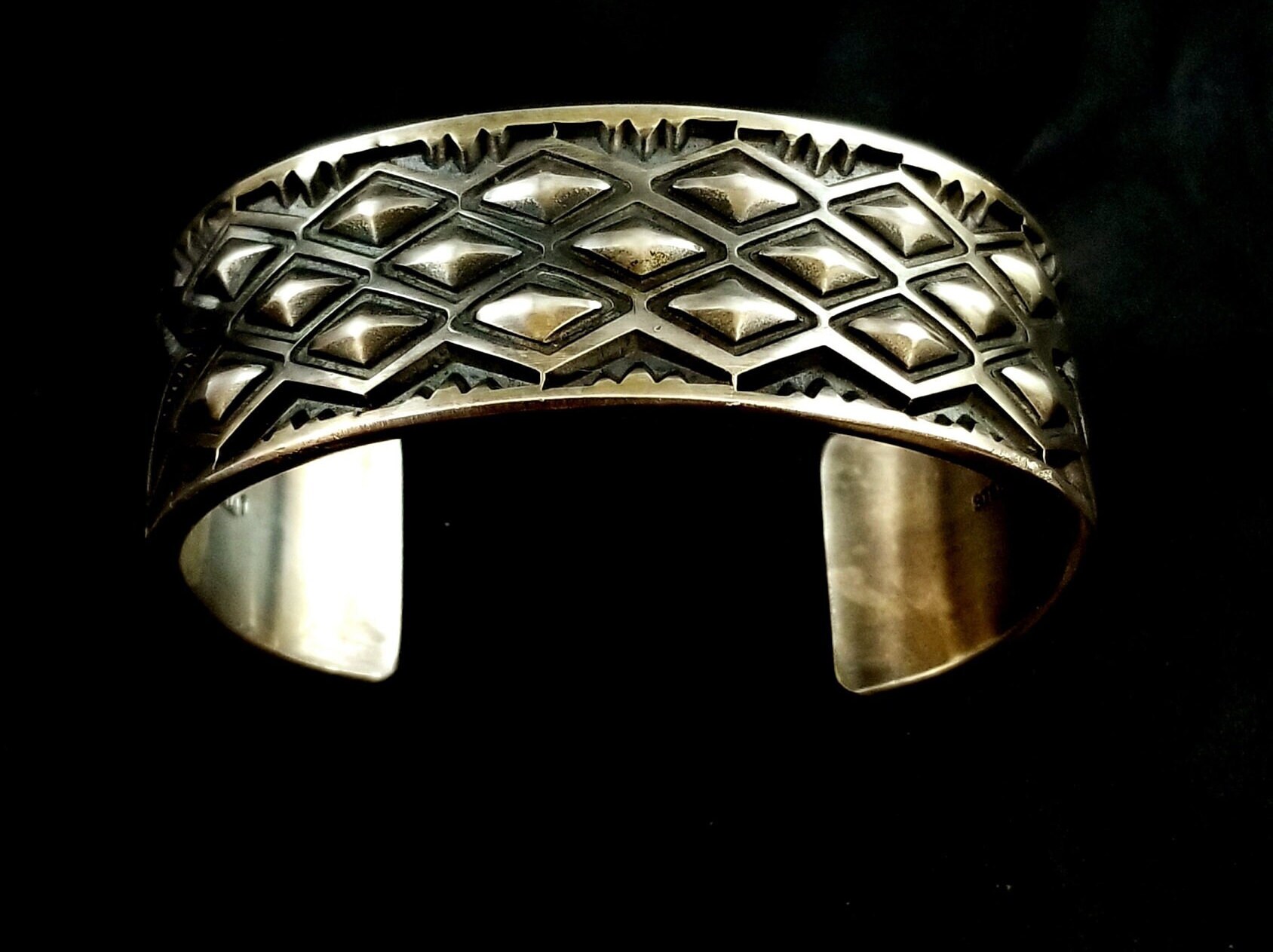 Fantastic Heavy Sterling Silver Navajo Cuff Bracelet by