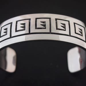 Heavy Cheston Dalangyawma  Sterling Silver Hopi Cuff Bracelet  Excellent Condition 77.2 grams -