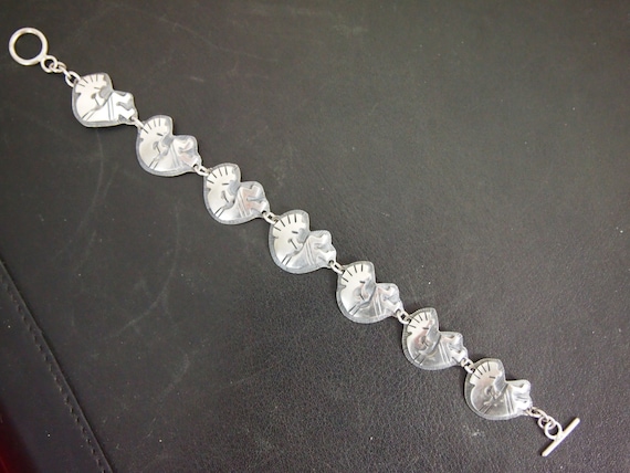 Sterling Silver Hopi Pendant and Bracelet - 33  g… - image 5