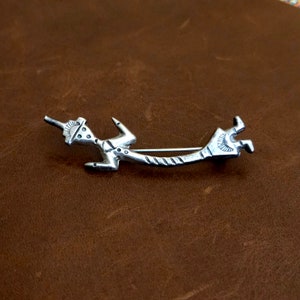 Vintage Navajo Kachina  Yei Sterling Silver Sand Cast Brooch Pin Pendant - Vintage  Condition - 7.1 grams