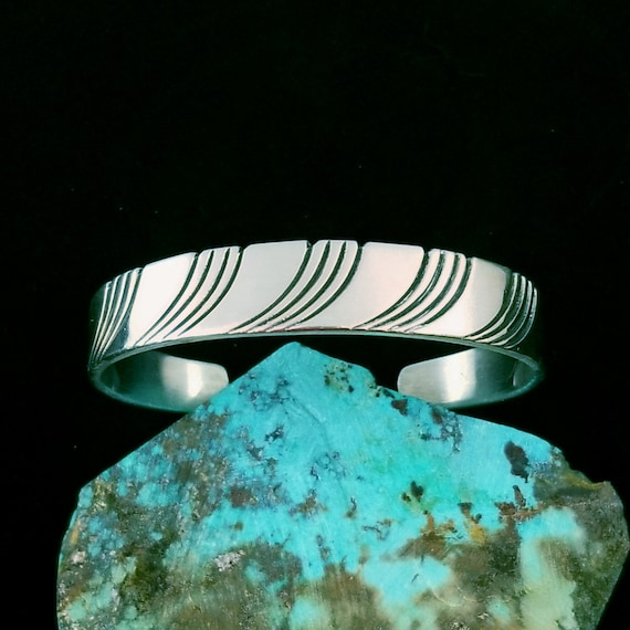 Steve Yellowhorse Navajo Silver Bangle