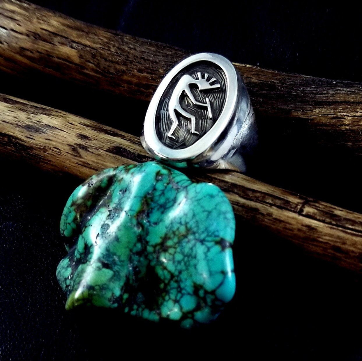 指輪・リング Indian Kokopelli Mike Smith Sterling Size - 11-1/4 - Men's Joe Josytewa Kokopelli Sterling Silver