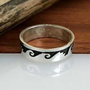 Size - 7-1/2 - Hopi  Trinidad Luckas -  Sterling Silver  Overlay Ring - Excellent Condition