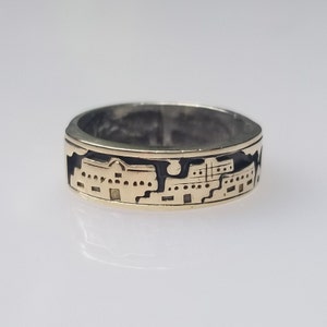 Size 7 - M.M. Rogers Sterling Silver and 14k Gold Story Teller Overlay Ring - Excellent Condition