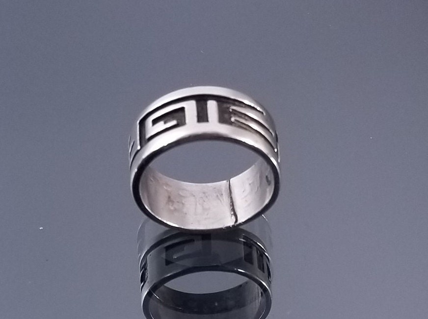 Hopi Terry Wadsworth overlay ring 18号 Hopi Terry Wadsworth Sterling Silver Overlay Ring