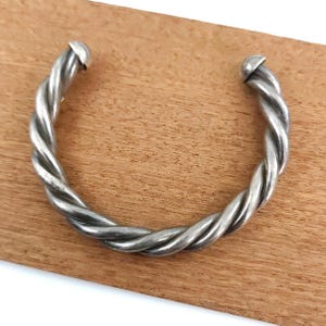 Sterling Silver Taxco Mexico Twisted Cable Rope Cuff Bracelet  - Vintage Condition 33 grams - 7-1/4