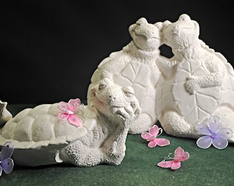 Unpainted Ceramic Turtle Figurines: DIY Fairy Garden Decor