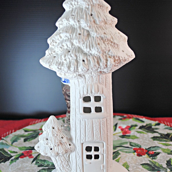 Unpainted Christmas Village Houses Ceramic Etsy