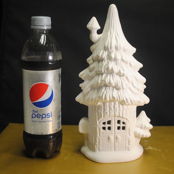 Fairy Treehouse, fairy house with holes, fairy cottage, fun to paint, ceramic bisque, ready to paint, u-paint, unpainted ceramic, fairy tree