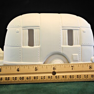 Ceramic bisque Camping Trailer #3. camper trailer, ceramic camper, ceramic trailer, bisque camper, bisque trailer, hippie trailer, unpainted
