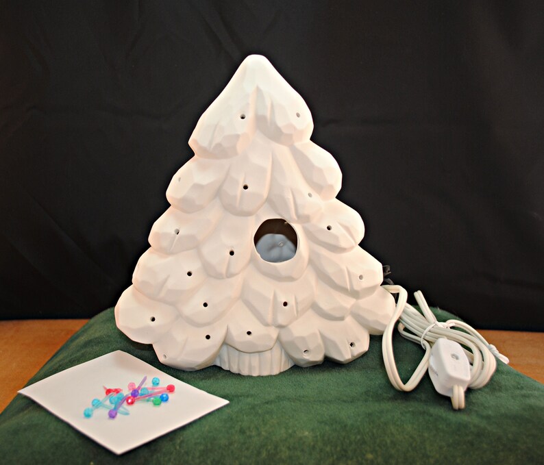Holiday Decor Ceramic Christmas Tree With Winter Design On Front Ceramic Bisque Tree Light Up Tree Light Kit Optional Fine Art Ceramics Art Collectibles Truongsinhhoc Com Vn