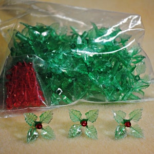 Holly lights for ceramics, 36 or 72 per pack, Green and red, ceramic bulbs for trees