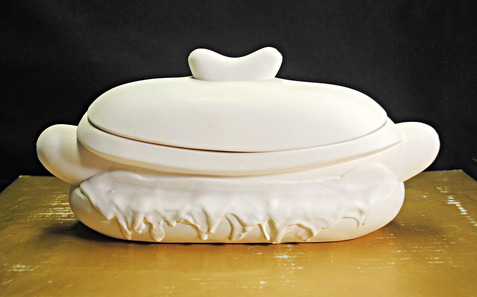 Footlong Hot Dog in Ceramic Bisque 2 Piece Condiment Holder Etsy