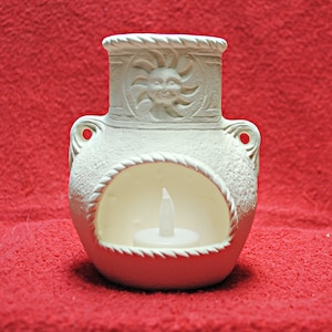 Chimera incense burner in ceramic bisque, unpainted ceramic