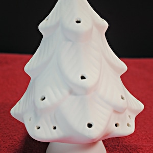 Vintage Cramer ceramic bisque Christmas tree, seasonal tree unpainted ceramics
